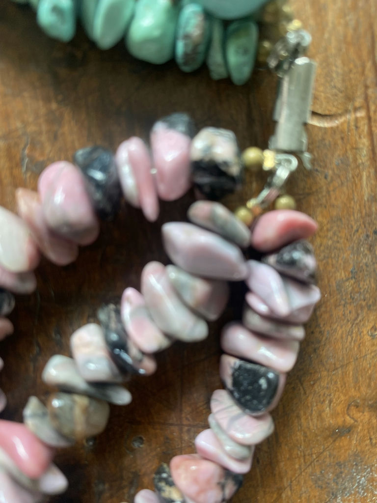 Necklace - Turquoise, Purple and White Stones - image 5 of 7