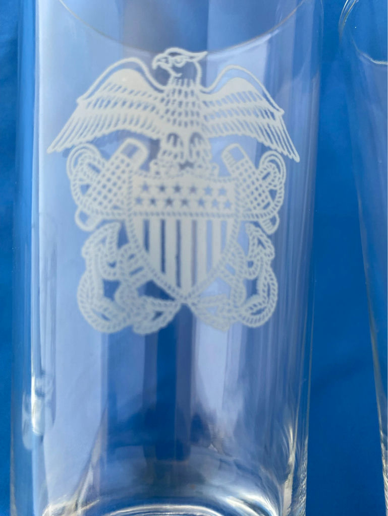 Etched US Navy Highball Glasses (3) and a Rocks Glass (1) - image 3 of 4