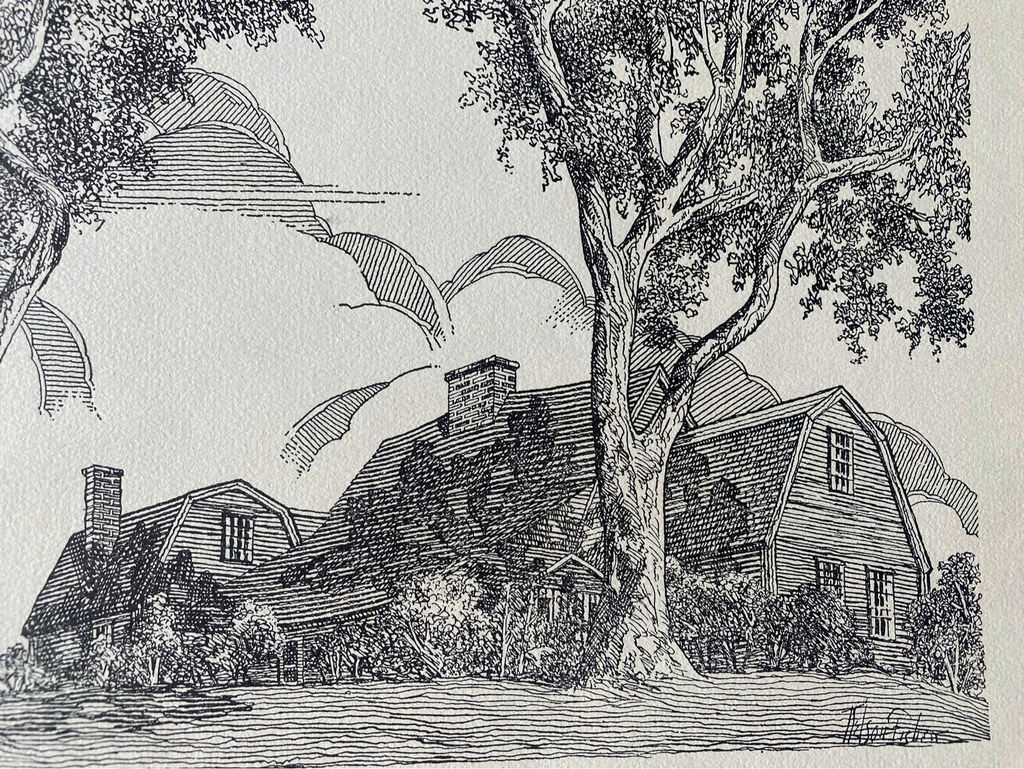 The Oldest House in North East US The Old Fairbanks House Vintage Nelson Fisher Engraving - image 4 of 4
