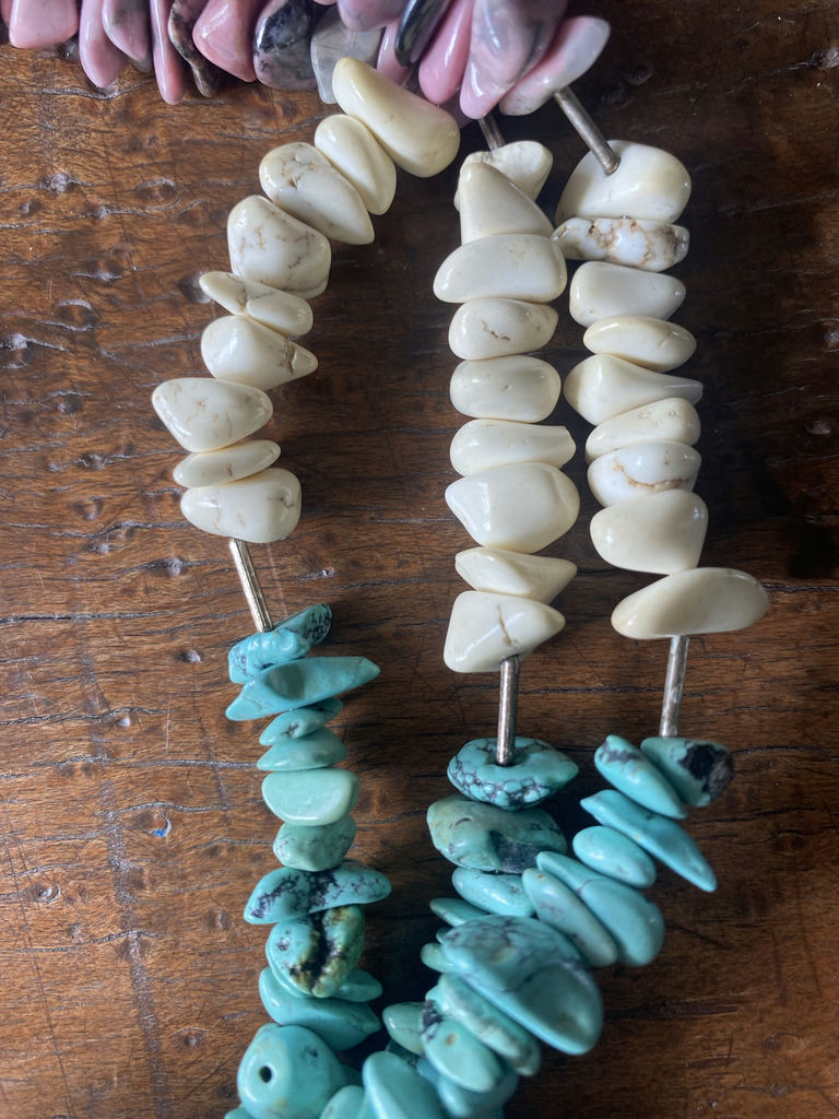 Necklace - Turquoise, Purple and White Stones - image 3 of 7