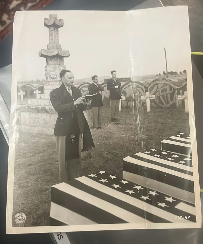 American Troops Burial France wwii Vintage Signal Corps Photo - image 1 of 5