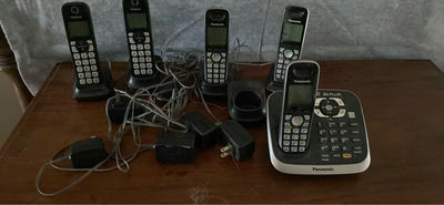 Panasonic Phones 5 phones and 6 chargers - Image 1 of 13