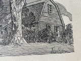 The Oldest House in North East US The Old Fairbanks House Vintage Nelson Fisher Engraving - thumbnail 3 of 4