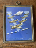 WWII Victory Print Warplanes in V Formation Titled America’s Answer - thumbnail 1 of 3