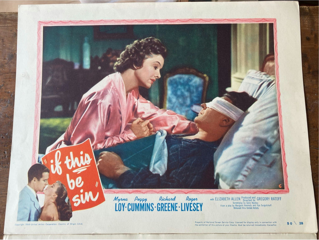 Lobby Cards - Myrna Loy If this be Sin and All the King's Men - image 3 of 4
