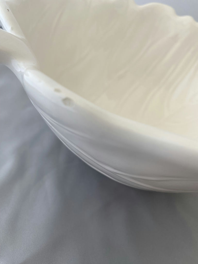 2 Large Leaf Shaped Snack Bowls and a Stoneware Coffee Crock - image 5 of 9