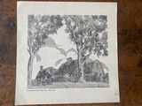 The Oldest House in North East US The Old Fairbanks House Vintage Nelson Fisher Engraving - thumbnail 1 of 4
