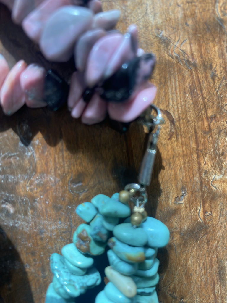 Necklace - Turquoise, Purple and White Stones - image 7 of 7