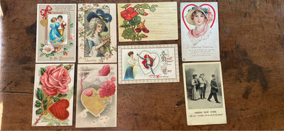 Valentine Postcards Lot of 8 Embossed cards - Image 1 of 2