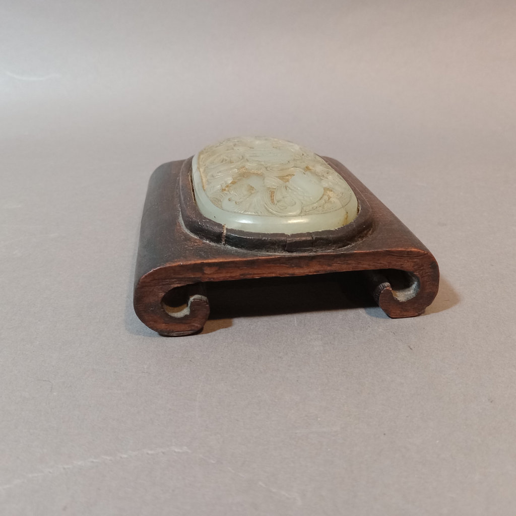 Antique Jade Medallion in Wood - image 5 of 9