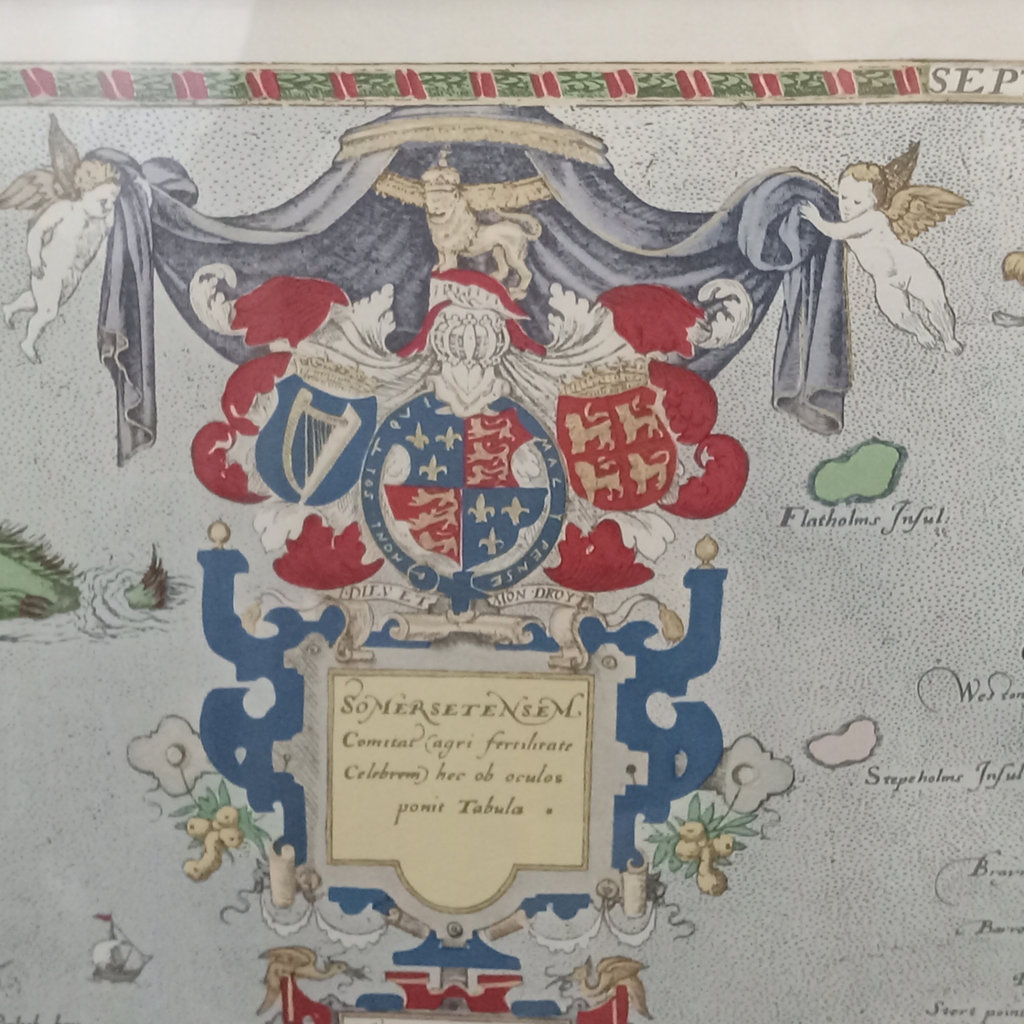 Saxton's Map of Somerset, 1575 / 1967 reprint - image 2 of 8