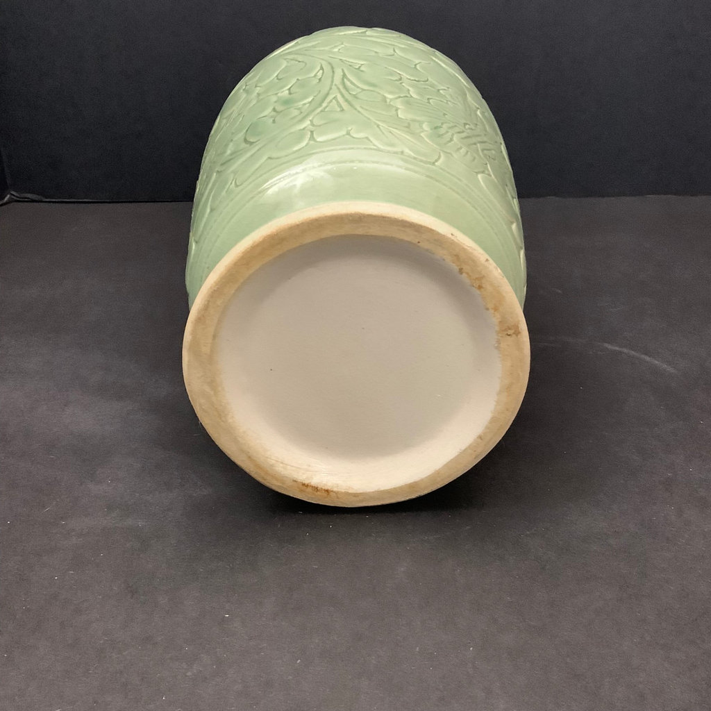 Asian Celadon Ceramic Vase - image 2 of 4