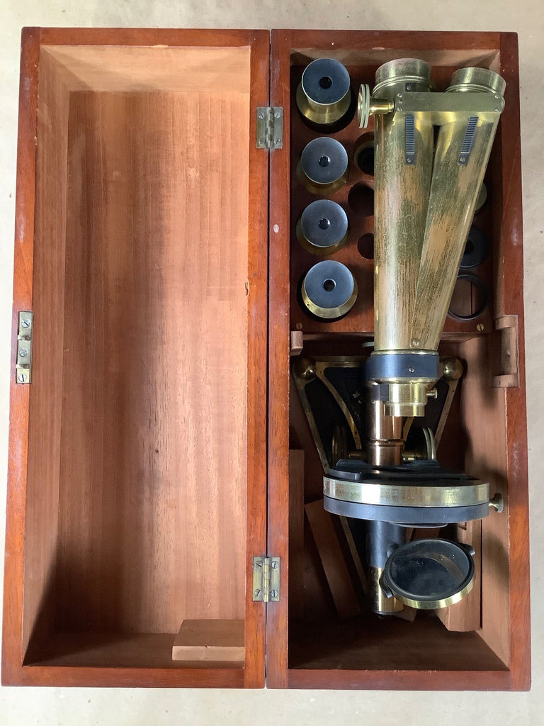 Antique R&J Beck Microscope w/Case - image 3 of 7