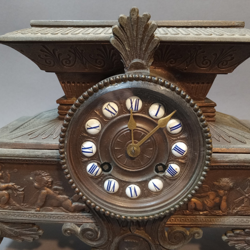 Antique Metal Mantle Clock - image 2 of 20