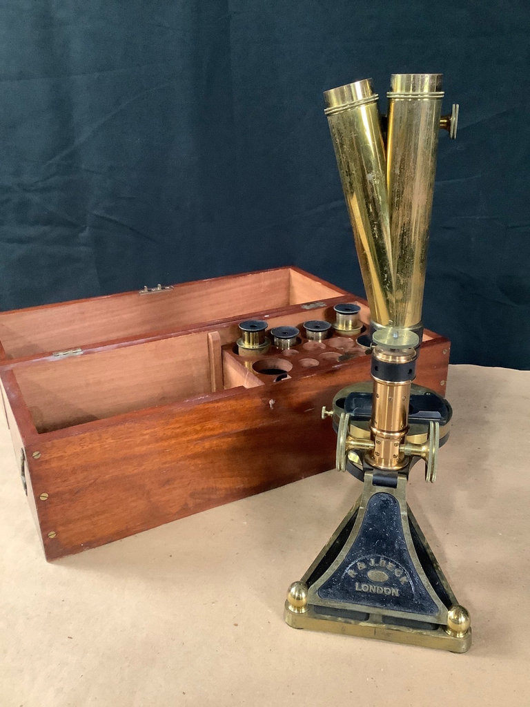 Antique R&J Beck Microscope w/Case - image 1 of 7