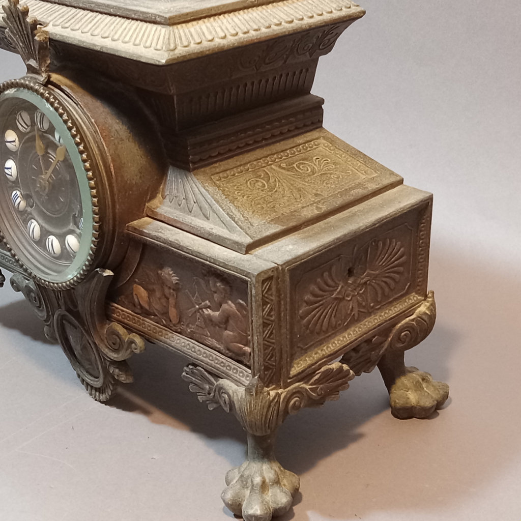 Antique Metal Mantle Clock - image 6 of 20