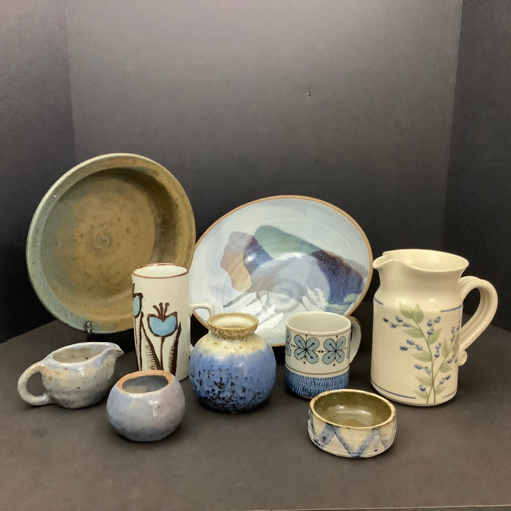 Vintage Stoneware Pottery In Blue - image 1 of 10