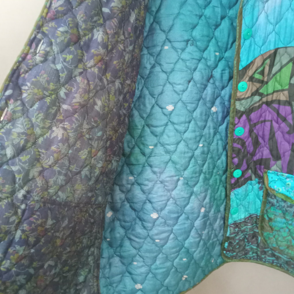 Quilted Coat - Vintage Silk by Sacred Threads - image 5 of 6