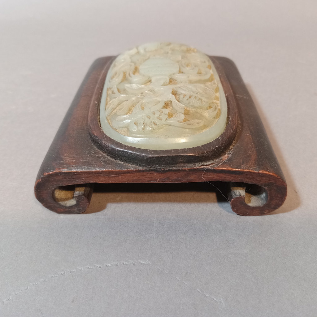 Antique Jade Medallion in Wood - image 2 of 9