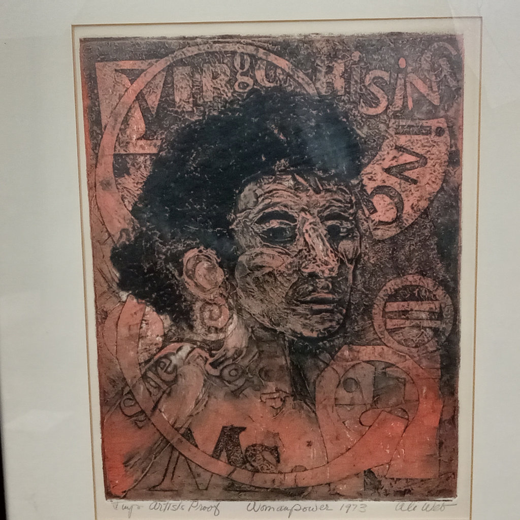 Woman Power 1973 / Ali Web Framed Woodcut Print - image 1 of 8