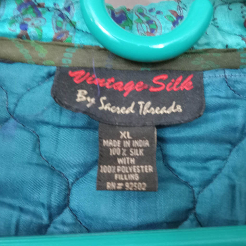 Quilted Coat - Vintage Silk by Sacred Threads - image 4 of 6