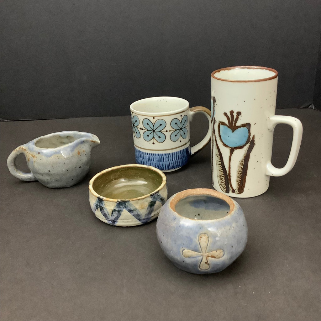 Vintage Stoneware Pottery In Blue - image 10 of 10
