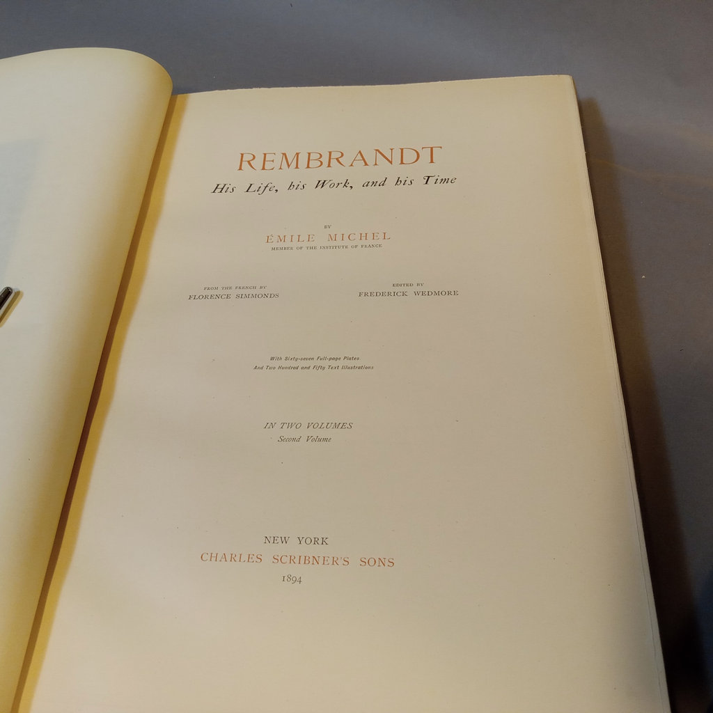 Rembrandt in 2 vols / Charles Scribner's Sons 1894 - image 7 of 16