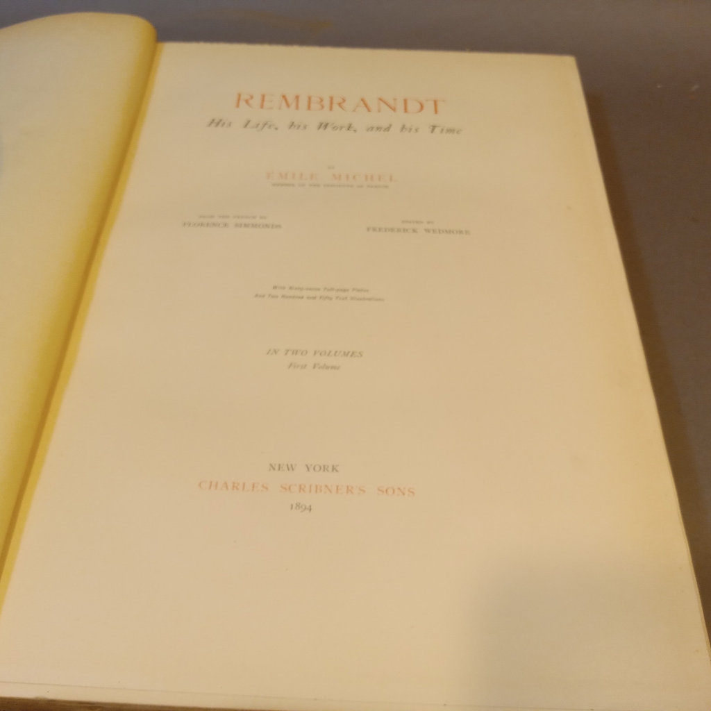 Rembrandt in 2 vols / Charles Scribner's Sons 1894 - image 11 of 16