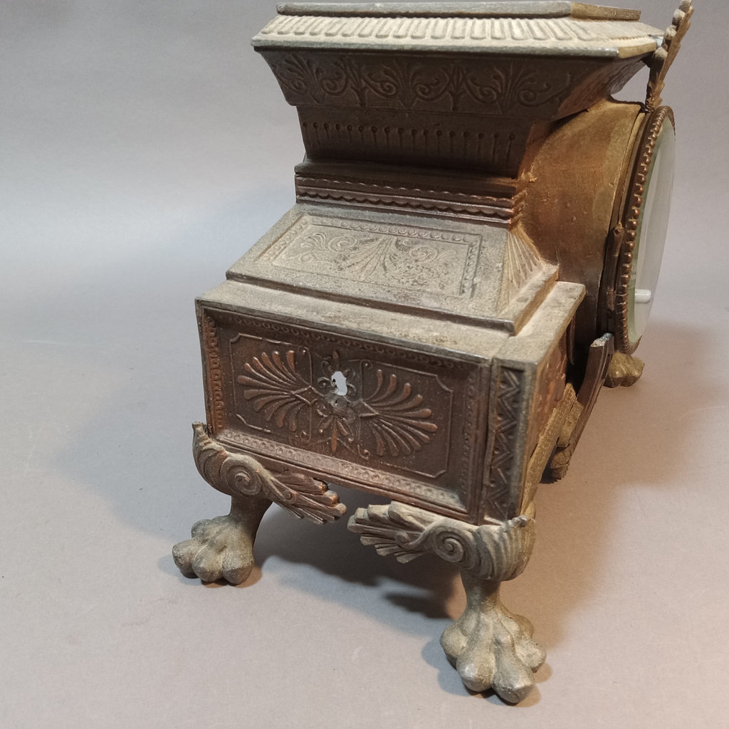 Antique Metal Mantle Clock - image 10 of 20