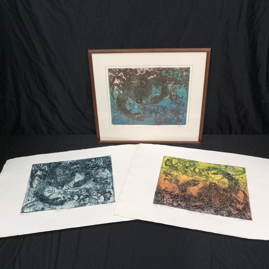 Polymer Crab / Ali Web Framed Woodcut Print - image 1 of 10
