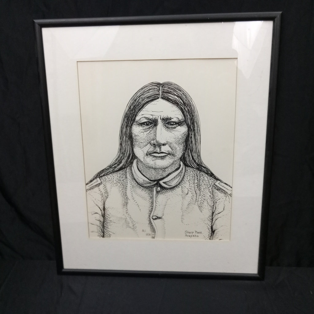 Arapaho Framed Pen & Ink Portraits / Ali Web - image 2 of 12