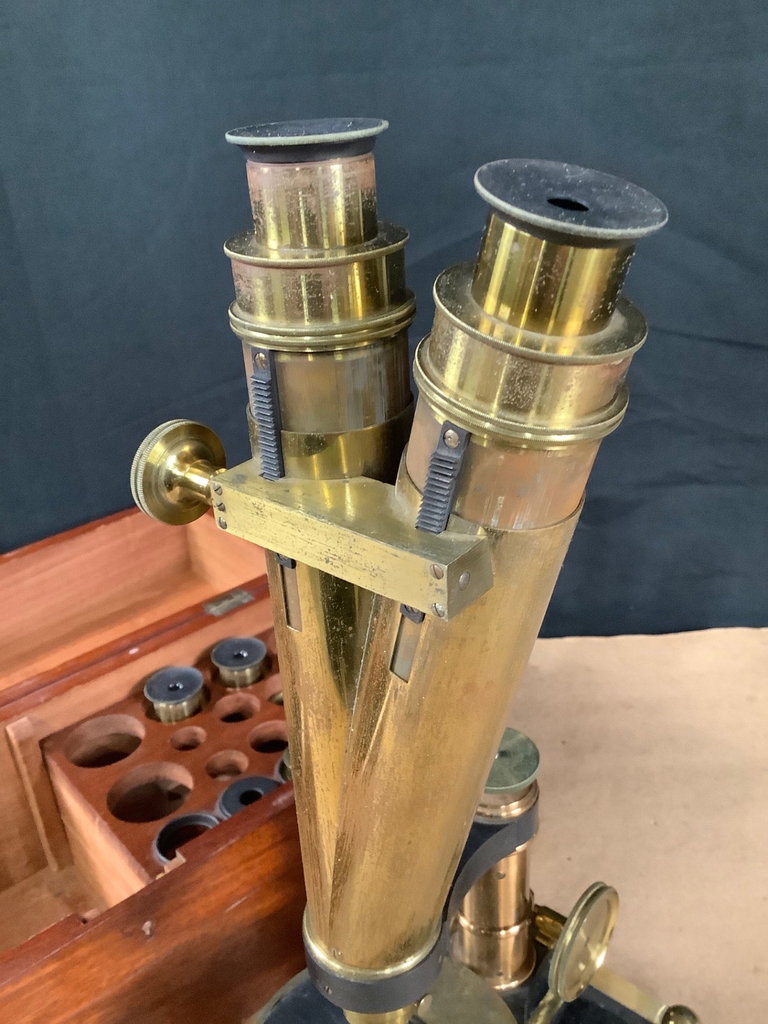 Antique R&J Beck Microscope w/Case - image 5 of 7