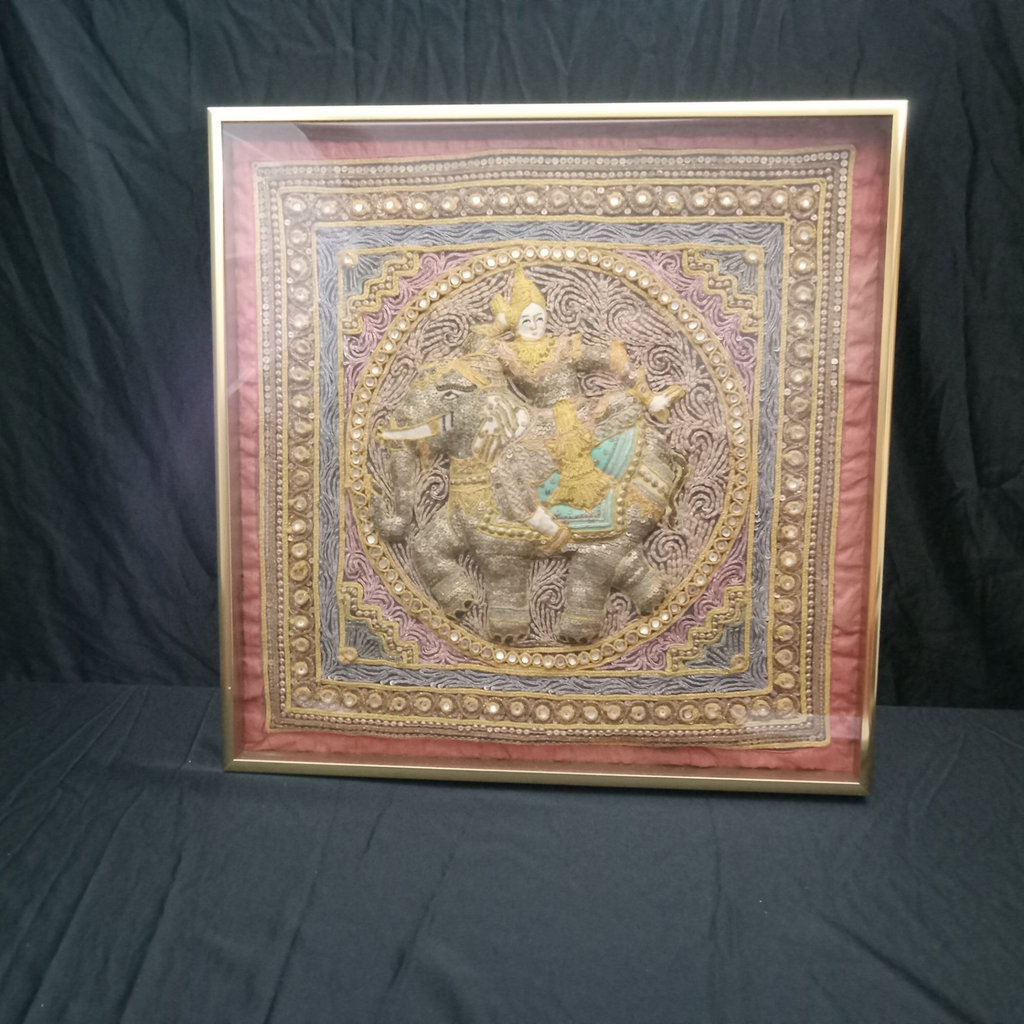 Vintage Thai Framed Textile - image 1 of 7