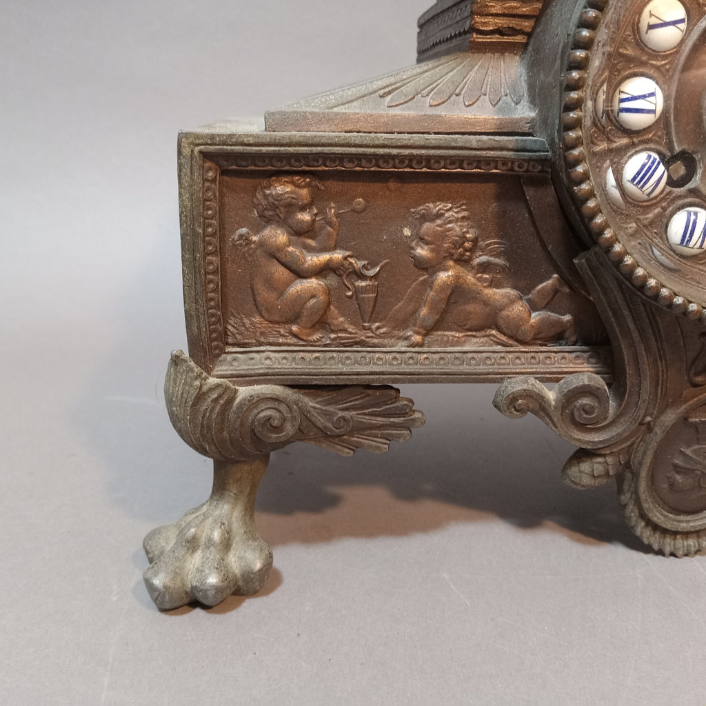 Antique Metal Mantle Clock - image 3 of 20