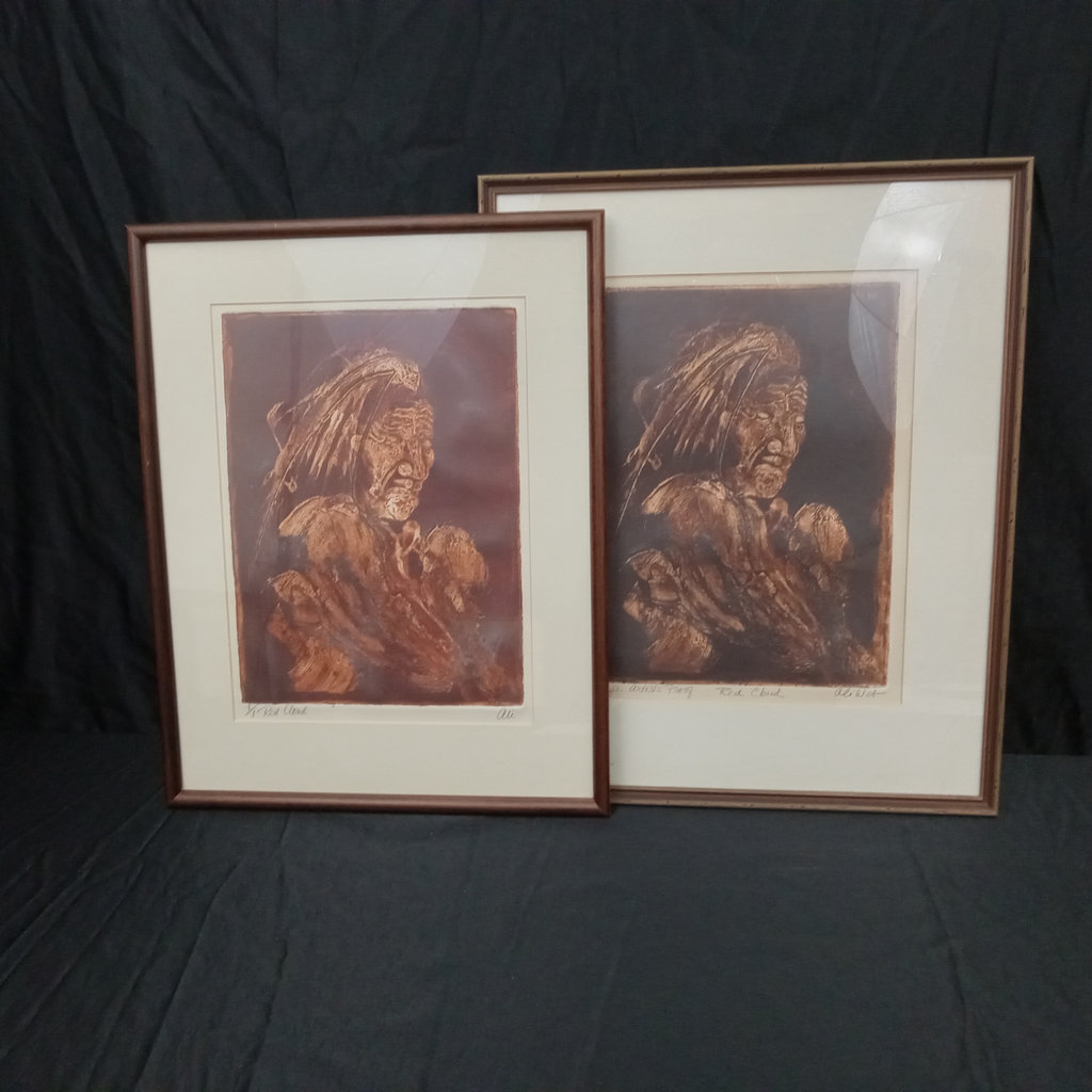 Red Cloud / Ali Web Framed Woodcut Prints - image 2 of 13