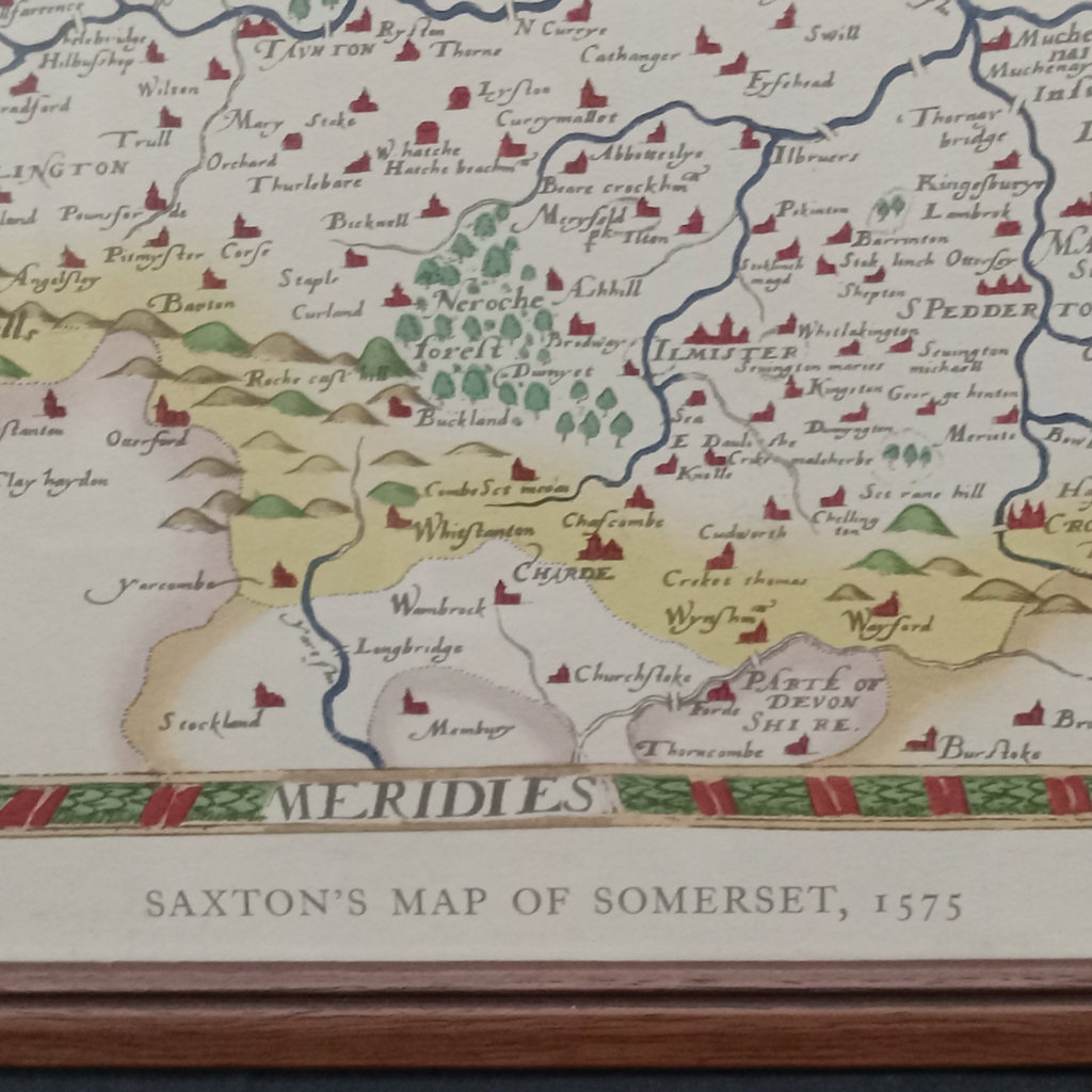 Saxton's Map of Somerset, 1575 / 1967 reprint - image 5 of 8