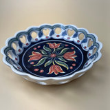 Delft Holland Handpainted Pierced Ceramic Tulip Bowl Dish Signed - thumbnail 2 of 5