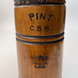 Vintage Canadian Spool and Bobbin Walkerton Wooden Pint Mug Vase Rustic Decor - thumbnail 7 of 8