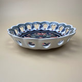 Delft Holland Handpainted Pierced Ceramic Tulip Bowl Dish Signed - thumbnail 4 of 5