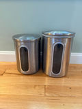 Pair of Vintage Stainless Steel Kitchen Canisters - thumbnail 1 of 3