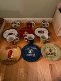 Lot of Sakura" Coffee Break" Mugs and Plates - thumbnail 1 of 14