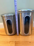 Pair of Vintage Stainless Steel Kitchen Canisters - thumbnail 3 of 3
