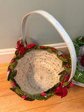 Pair of White Wicker Baskets With Decorative Fruit Decor - thumbnail 3 of 4