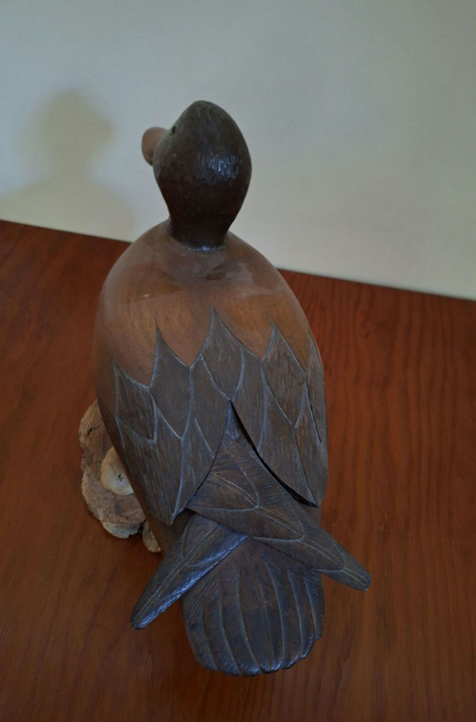 Hand-Carved Wooden Duck Sculpture, SIGNED AND NUMBERED - image 2 of 8