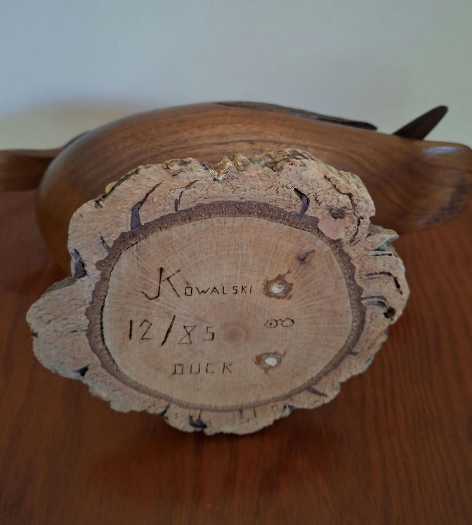 Hand-Carved Wooden Duck Sculpture, SIGNED AND NUMBERED - image 7 of 8