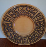 Pair of Hand-Carved Wooden Decorative Plates - thumbnail 2 of 6