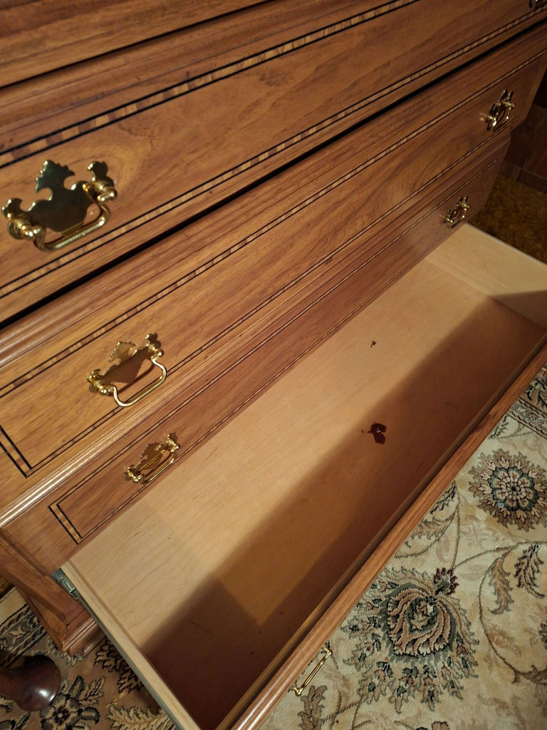 Stunning Solid Wood With Inlay, Handmade Armoire, Nightstand, Bookcase And Dresser, Absolutely Gorgeous And In Great Condition - image 14 of 14