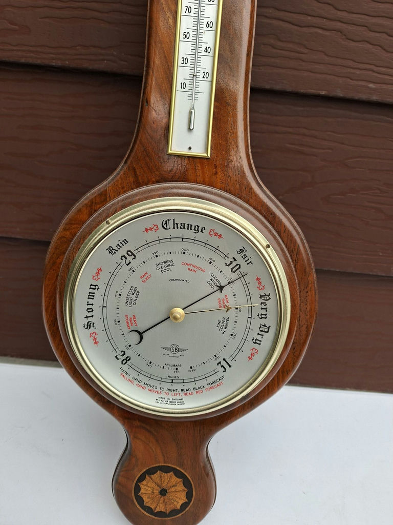 Wooden Wall-Mounted Weather Station Barometer Thermometer and Hygrometer - image 3 of 10