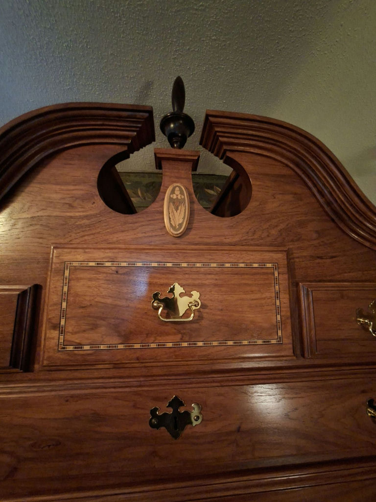 Stunning Solid Wood With Inlay, Handmade Armoire, Nightstand, Bookcase And Dresser, Absolutely Gorgeous And In Great Condition - image 3 of 14