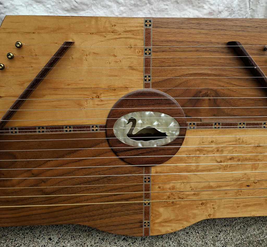 STUNNING Wooden Hammered Dulcimer String Instrument, HANDMADE WITH Amazing Craftsmanship And Inlay - image 4 of 9
